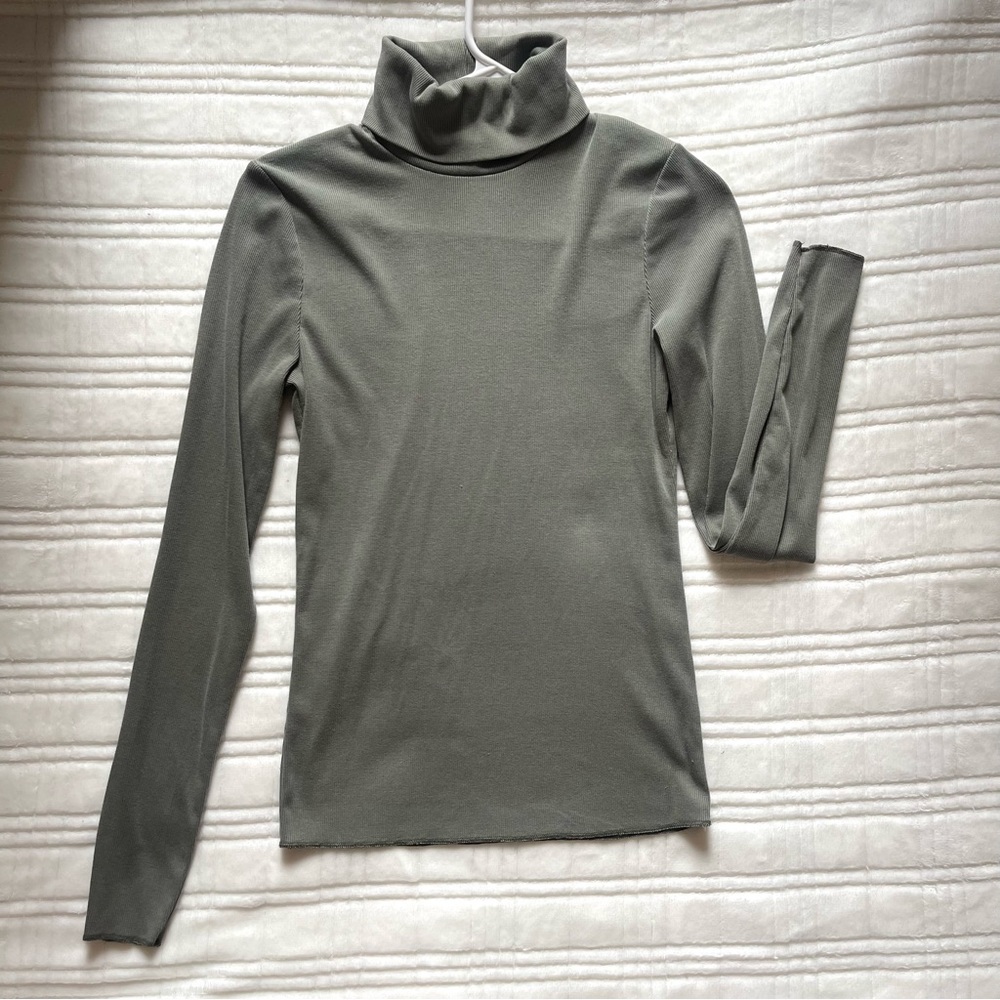 Green turtleneck
